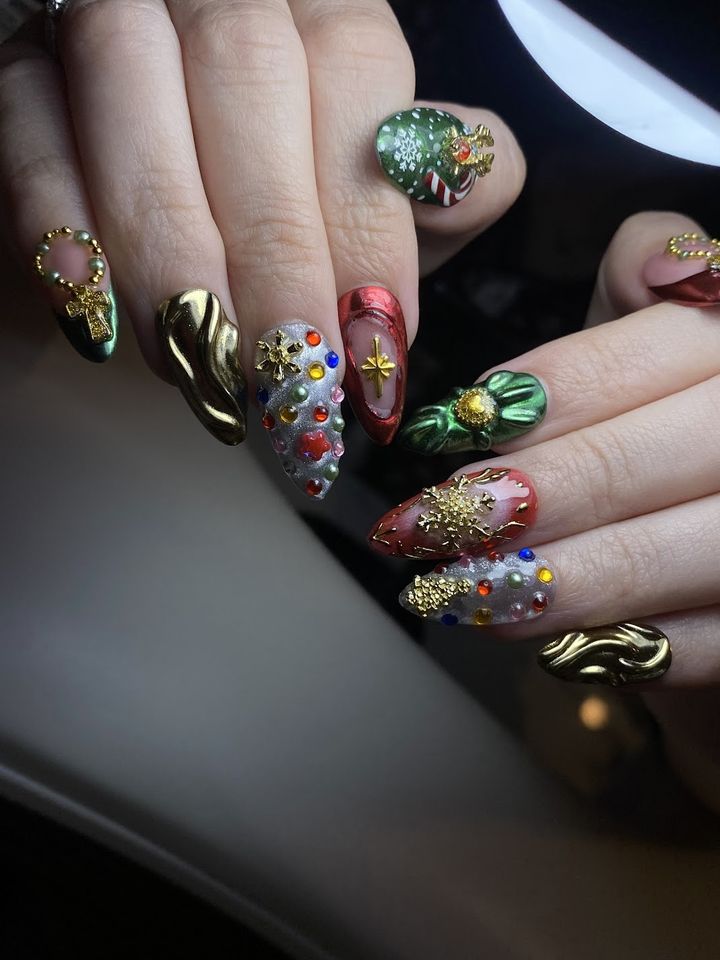 Nail art 3D bertema Natal